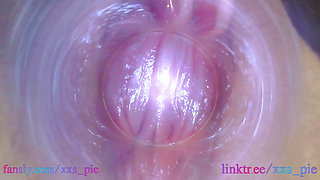 Melissa put camera deep inside in her wet creamy pussy (Full HD pussy cam, endoscope)