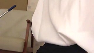 Skinny Japanese House Maid Gets Her Hairy Pussy Creampied