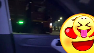 Desi wife flashing to truckers and sucking on highway
