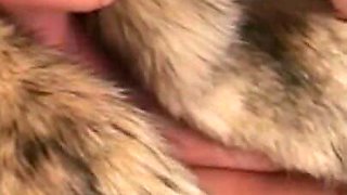 Masturbates in a Fur Coat