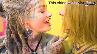Split Tongue Lesbians Tattooed Toy Play ANAL and ATM Adventures