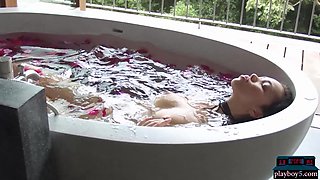 Tiny Filipina teenage model with Playboy