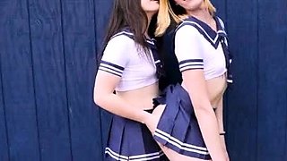 Cute Trans Schoolgirls Make Love!