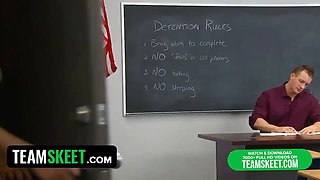 Innocenthigh red haired teenager Monica Rise fucks naughty prof