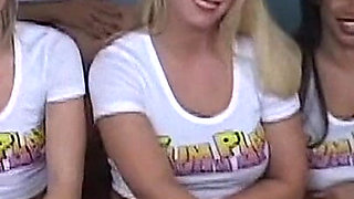 College Dorm Blowjob Party - Horde of Horny Sluts Suck One Lucky Cock