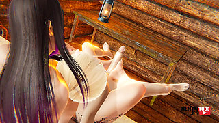 Hentai sexy girl footjob to his step-brother