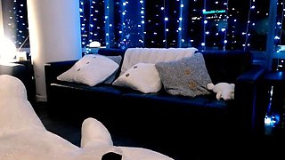 Small tit brunette amateur tugs on a big willie