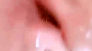 Cumshot amateur MILF suck and jerks dude in the bedroom