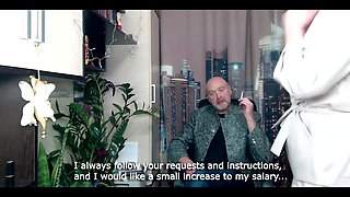 Young Boss Exposes His Older Secretary to a Lustful Dirty Slut! All Three Holes of This Old Whore Are in for a Serious Exam!