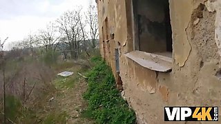 Vip4k. point of view nail in abandoned place with many ejaculations