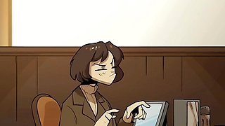 Hefty barista serves up her ass instead of coffee in this cartoon parody