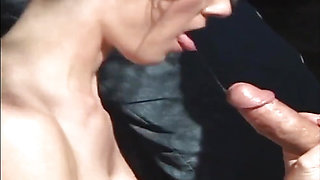 Victoria Takes A Stiff Prick In Her Teen Pussy While Leaning On The Bus