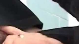 Big titted brunette gets banged in the bathroom