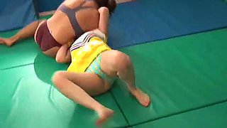 Asian women wrestling