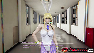 Artoria Pendragon: 3D Hentai Bunny Cosplay Featuring Tits Massage and Hard Fingering for Wet Pleasure!