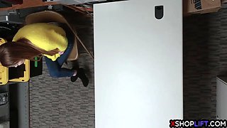 Busty teen thief suspected and banged by a security guy