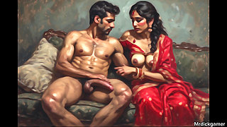 Indian husband and wife calls college teen to having threesome sex