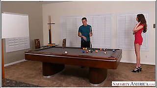 Elena Koshka fucking in the pool table with her lingerie