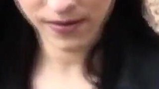Brunette milf loves to suck a stranger's cock outdoors