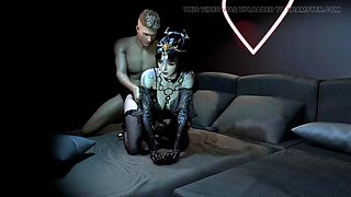 3D hot slut wearing sexy lingerie teasing the big dick to fuck her wet pussy