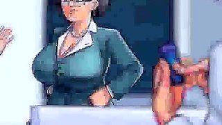 Summertime saga: MILF professor walks around the college with dildo in her pussy ep 73