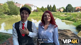 Watch Miss Olivia, the stunning redhead, get wild with her BF while her cuckold BF watches in awe