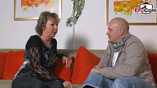 German Cougar Mom Secretly Touches Her boyfriend