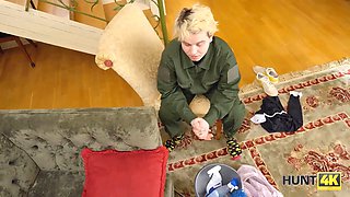 Hunt4k. ex-military cuckold surrenders her labia