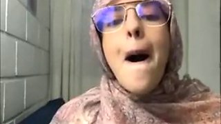 Arab wearing her hijab and having sex with several cocks in an anal way moans with pleasure