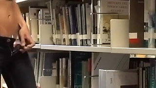 Library Squirts All Over Her Face & Swallow Squirt!