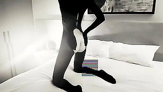 BALACLAVA BITCHES Bodystocking Babe Orgasms from Wand and Dildo Fuck
