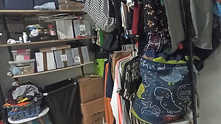 Sister-in-law cleaning the room in thong (7 part)