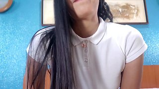 Blue Skirted Schoolgirl Is Reluctant to Fuck but I Insist and We End up Fucking