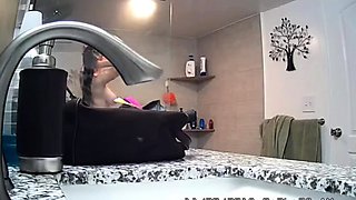 Sexy black amateur caught taking a shower on hidden cam