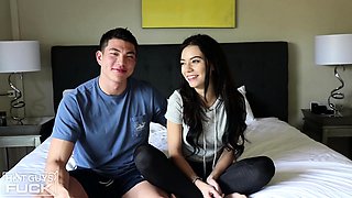 Hardcore anal penetration for a teen brunette