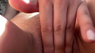 Sexy Naked Stepsister Jerks Wet Clit to Orgasm