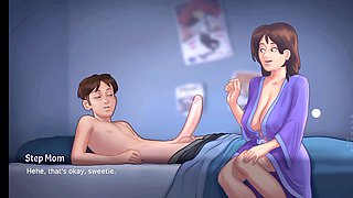 Stepmom seduces stepson for some intense action in summertime saga