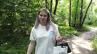 Dirty Girl Littering and Urinating in a Park