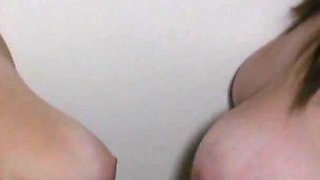 Big Tits 2 Girl Glory Hole Titty Sperm Swap Fun Girlfriends!