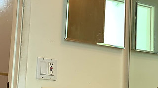 Stepson drills his stepmother while stepdad is in the shower