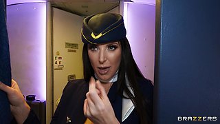 Is In Control - Angela White(2K) - Anal interracial threesome on board witgh busty flight attendant