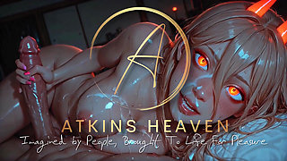 ATKINS HEAVEN - Her Secret Fantasy Exposed! - Power's Thirsty Pussy Gets Roughly Fucked (Chainsaw Man)