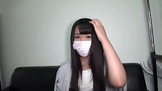 Fun time with japanese masked young student girl