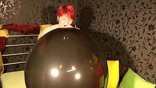 Annadevot - Black Balloon, Golden Heels, Red Fingernails!