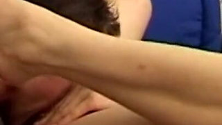 Pussy licked chick gets both her holes slammed in threesome