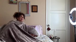 Dasghing curly milf with glasses has pretty hard sex with her naughgty stepson