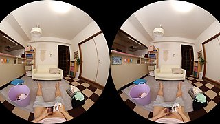Stunning Japanese teen heartbreaker horny VR clip