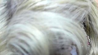 Bigtitted MILF deepthroating in POV