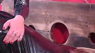 Latex Mistress Verbally Humiliates and Strapons Rubber Sissy Doll. Arya Grander