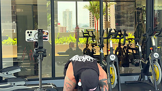 A Sweaty, Strong Guy at the Gym Asks a Neighbor in the Building to Smell His Cock so He Can Fuck Her Later